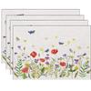 4/6/8PCS floral leave Placemats for Dining Table Decoration Spring Seasonal Holiday Decoration Vintage Linens Table Mats
