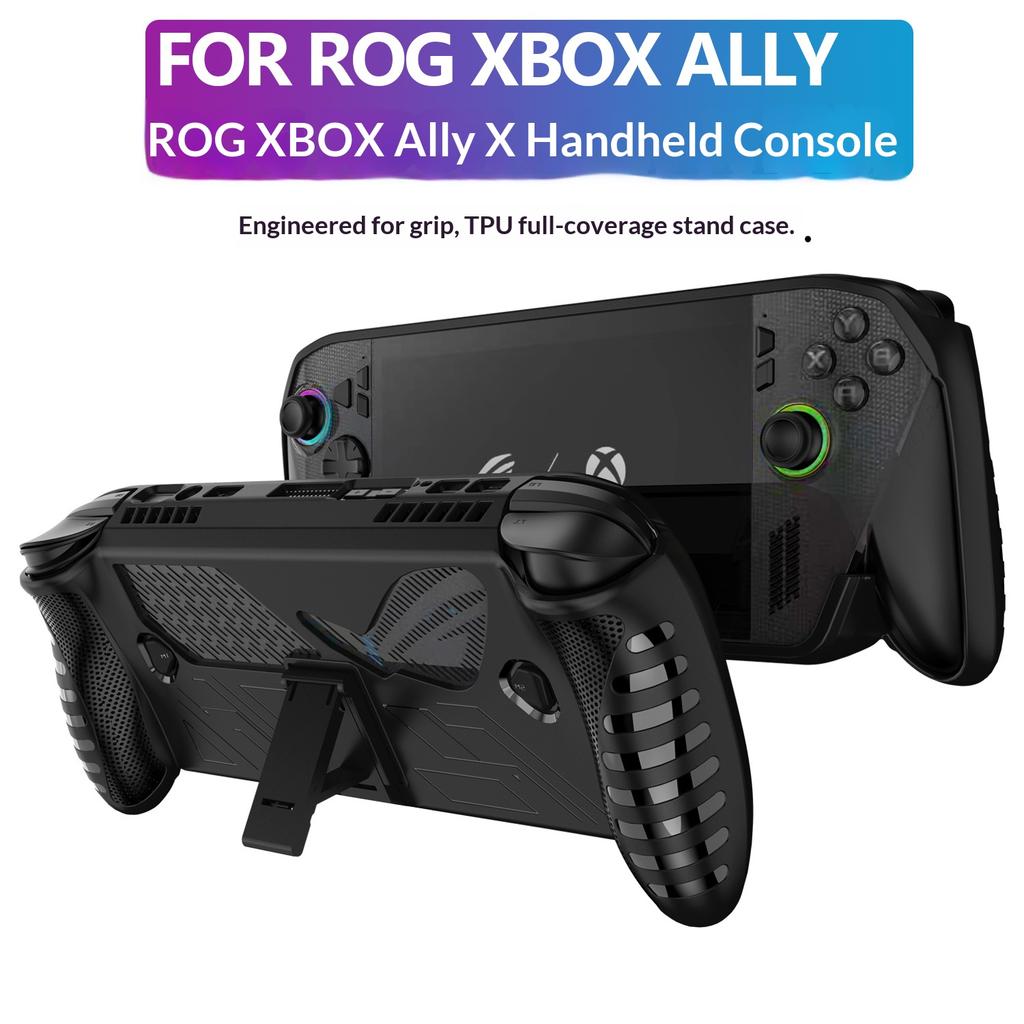 For Asus ROG Xbox Ally X (2025)/Ally (2025) Handheld Console Anti-Slip TPU Case Protective Cover Built-in Stand