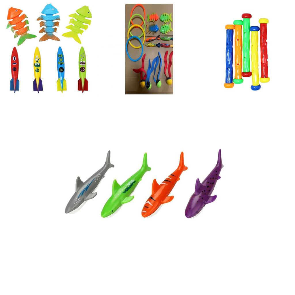 Colorful Kids Diving Toy Set With Water Rings Torpedo Pool Fun For Ages 3 To 6 Years