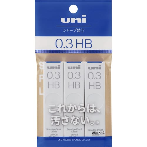

Механический карандаш Mitsubishi Pencil, грифель uni 0.3 HB 3 шт. ULS03253PHB черный