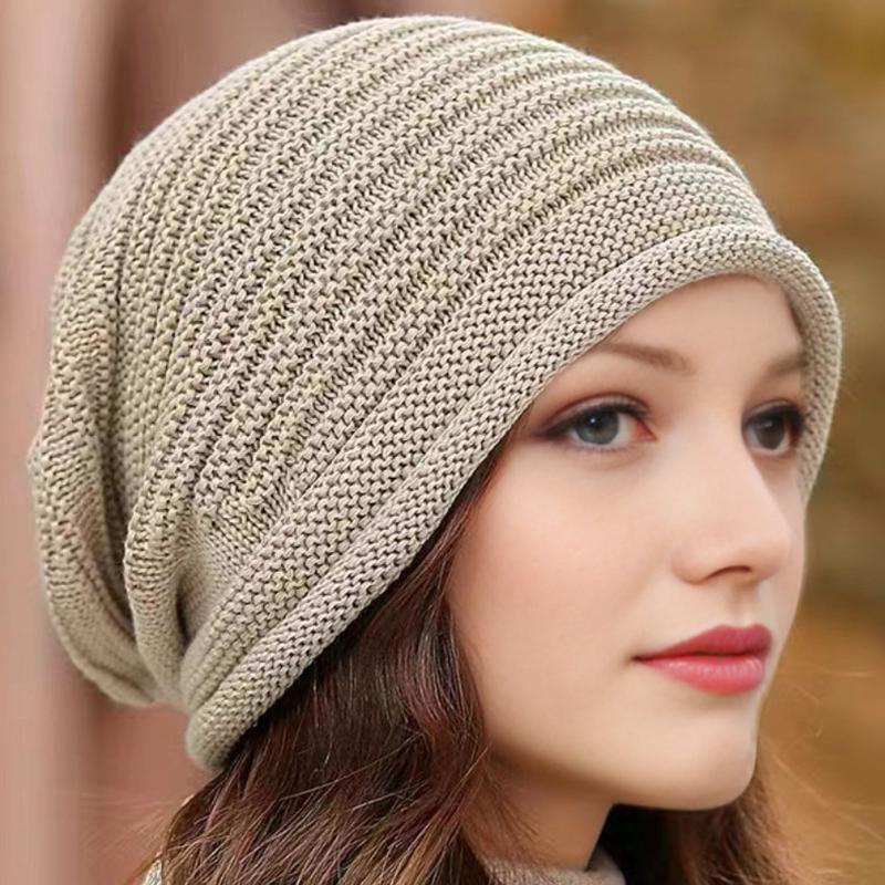 1pc Ladies' Slouchy Beanie with Thick Thermal Lined,Soft Skin-Friendly for Winter Daily Wear Outdoor Activities Ear Protection