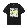 Li-Ning Cartoon Print Cotton Loose Short Sleeve T-Shirt Thin Quick-Dry Casual Sports Suit Men Tops Black AHSR401-2+AYKT413-1