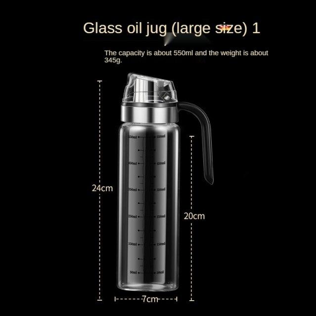 Olive Oil Glass Dispenser Condiment Bottle Leakproof Vinegar Soy Sauce Container Gravity Opening And Closing Kitchen Cruet