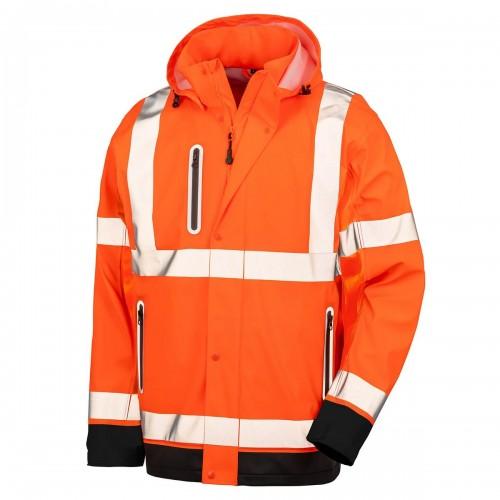 Result Genuine Recycled Herren Prism Hi-Vis Schwerlast-Kapuzenjacke