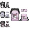 Kuromi Student Backpack Set With Pen Case And Shoulder Bag