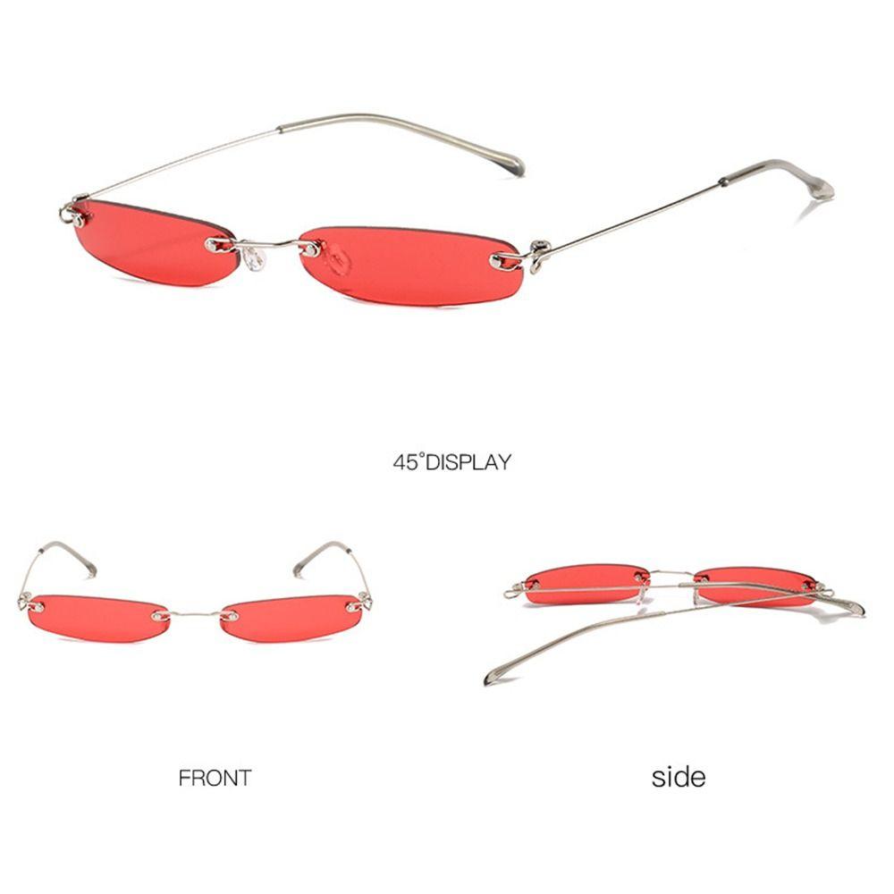 Clear Colored Lens Small Sun Glasses Narrow Eyeglasses Streetwear Accessories  for Women & Men