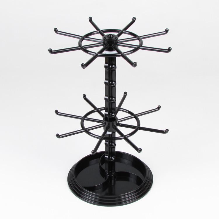 Rotating Jewelry Display Stand with Necklace and Earring Storage