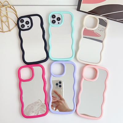 Per Iphone 15 14 Plus 15 14 13 12 Pro Max 11 Cover per telefono antiurto a specchio ibrida a forma di onda in Tpu morbida tinta unita