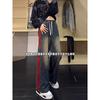 Hong Kong Trendy Men's Summer New Personalized Letter Jeans Hip Hop Ins Trendy High Street Trendy Ruffian Handsome Trousers
