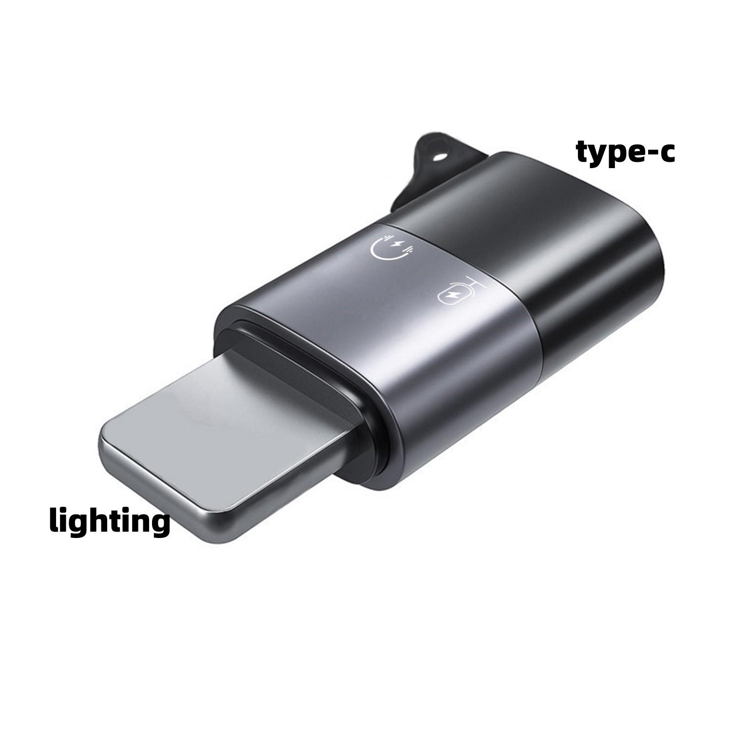

Адаптер для заряджання 18W Lighting Male to USB C PD для iPhone 14 13 12 11 Pro X XS MAX 7 8 PLUS Телефонний конвертер Підтримка мікрофона Навушники TYPE-C чорний
