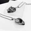 Retro Titanium Steel Men's Wolf Head Pendant Necklace - Trendy European & American Hip Hop Style