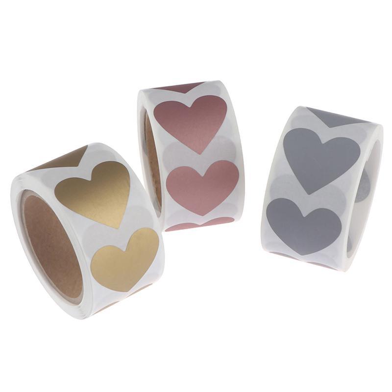 300Pcs/Roll Heart Scratch Off Stickers Labels Scratch Sticker Label Stationery Diy Handmade Game Sticker Self-Adhesive Stickers