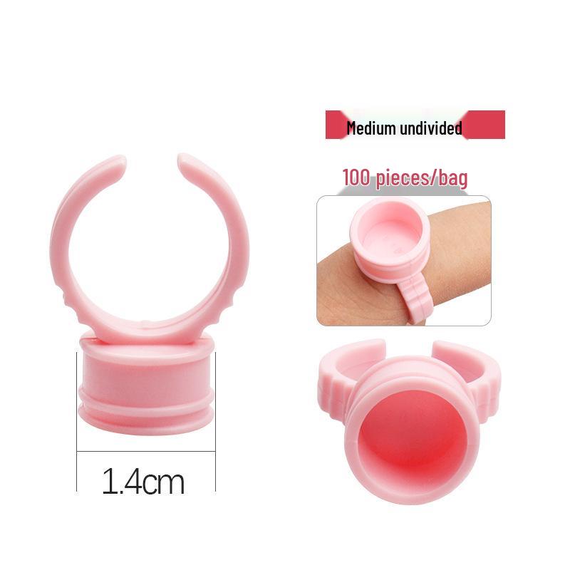 100 Pcs Eyelash Glue Ring Cup for Microblading & Pigment, Disposable Plastic
