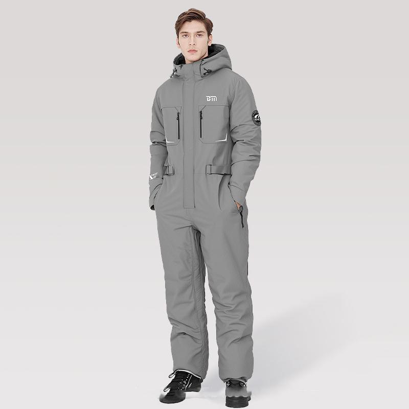 

Мотоциклетная езда Зимостойкий Зимняя мода Дизайн талии Теплый комбинезон Утолщенный Водонепроницаемый Костюм для снегохода XXL серый