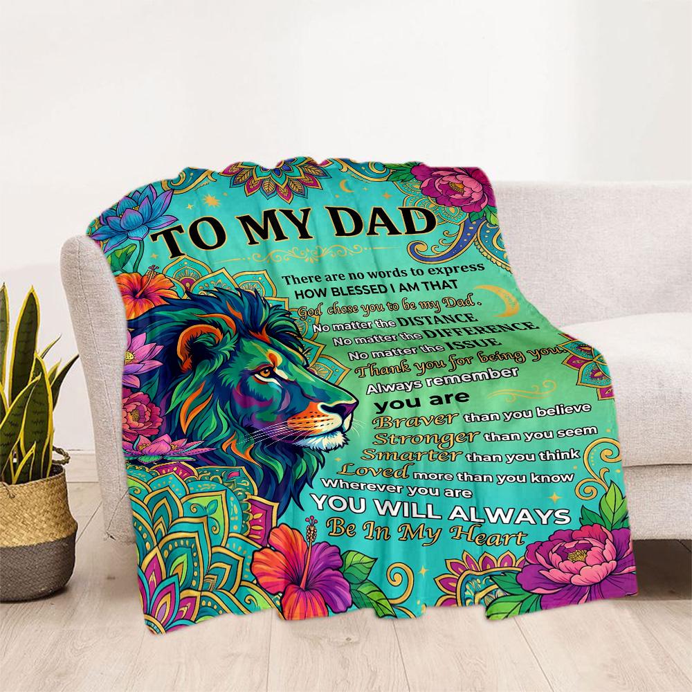 Love Letter To Dad Flannel Blanket-Soft and Suitable for Sofas,Beds,Offices,Travel,All Seasons,Great Gift for Holidays and Birthdays.