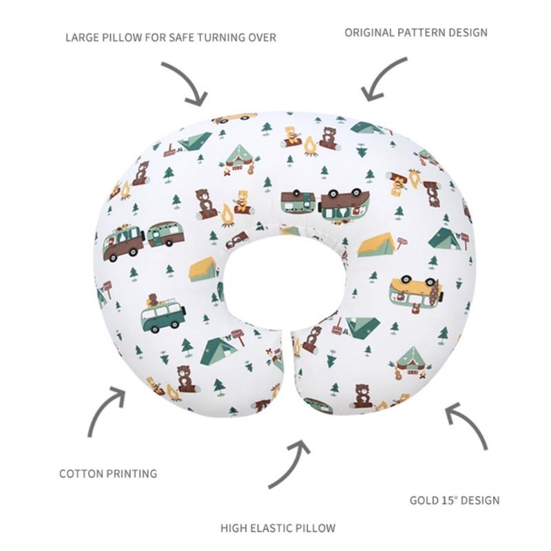 Baumwoll-Stillkissen Säuglingsfütterungskissen Mehrfachmuster Säuglingsstillstützkissen zur Förderung der Babybindung