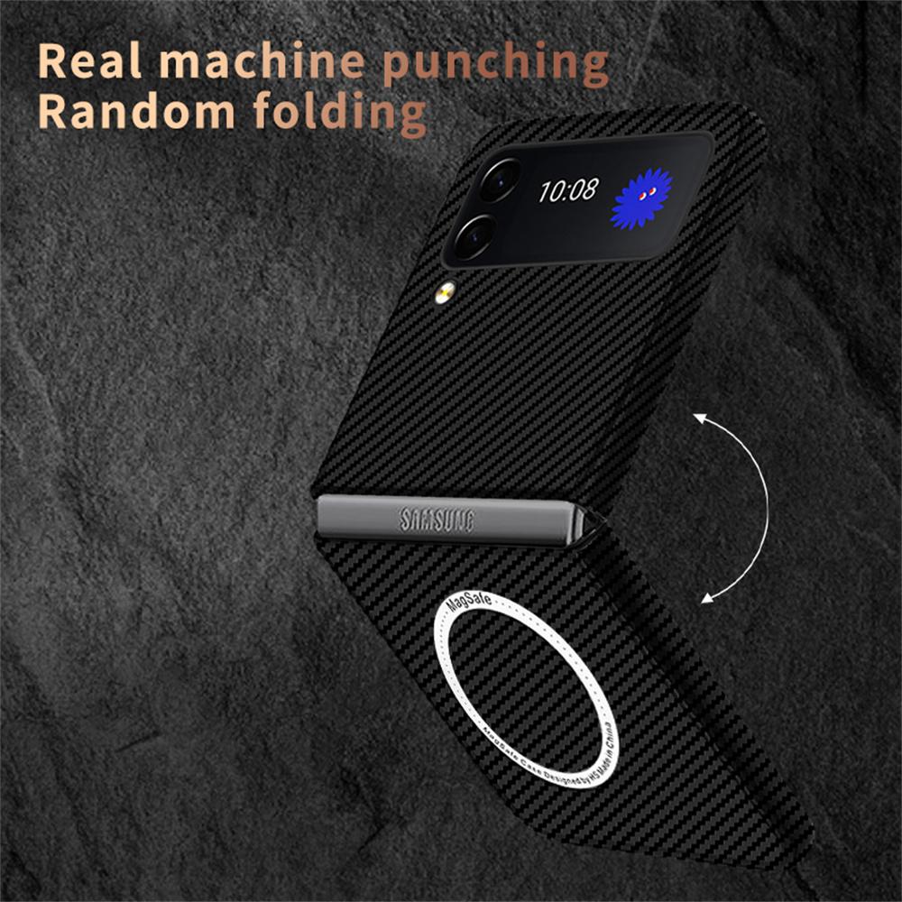 For Samsung Z Flip 5 4 Z Flip 3 Case Business Carbon Fiber Magnetic Magsafe Phone Cases for Galaxy Z Fold 5 3 S24 S23 S22 S21 Ultra 5G Hard PC Cover