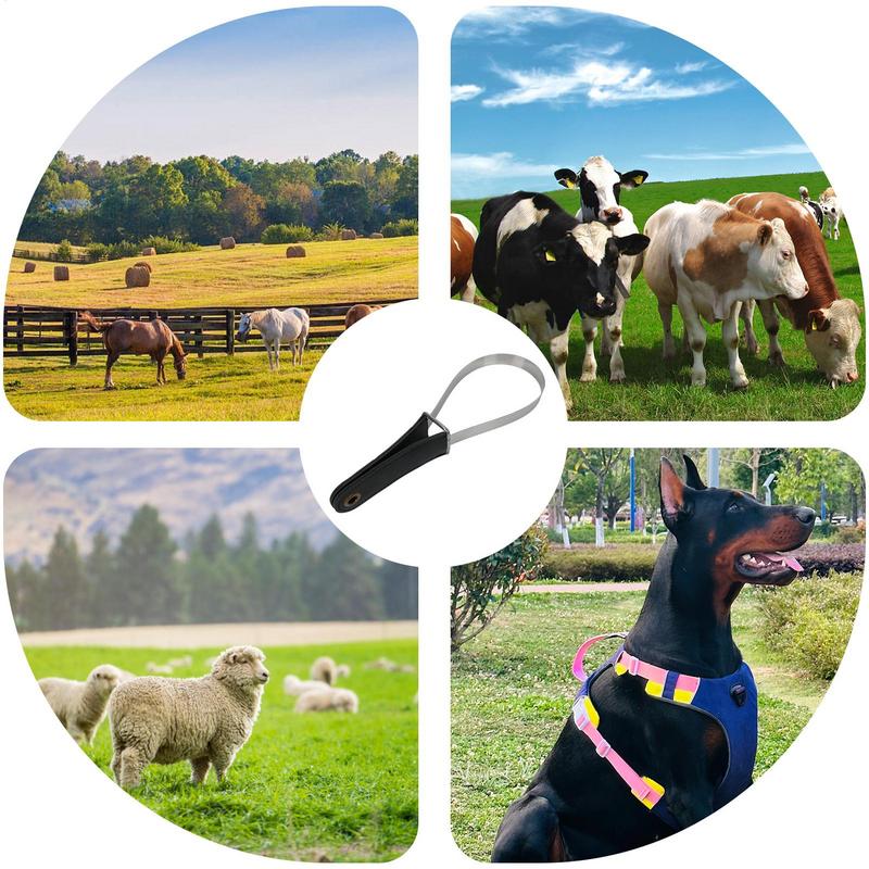 Horse Hair Shedding Tool Stainless Steel Double Sided Hair Brush Scraper Soft Grip Handle Horse Shedding Tool Pets Grooming for