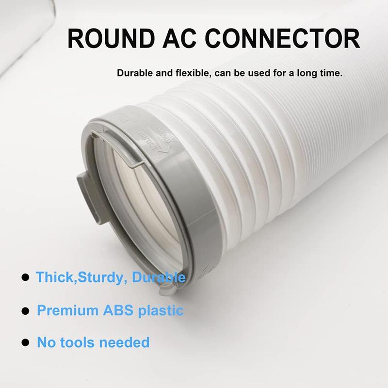 15cm Universal Portable Air Conditioner Exhaust Hose Connector Round AC Tube Interface Coupling Adapter Replacement Parts for Home Office