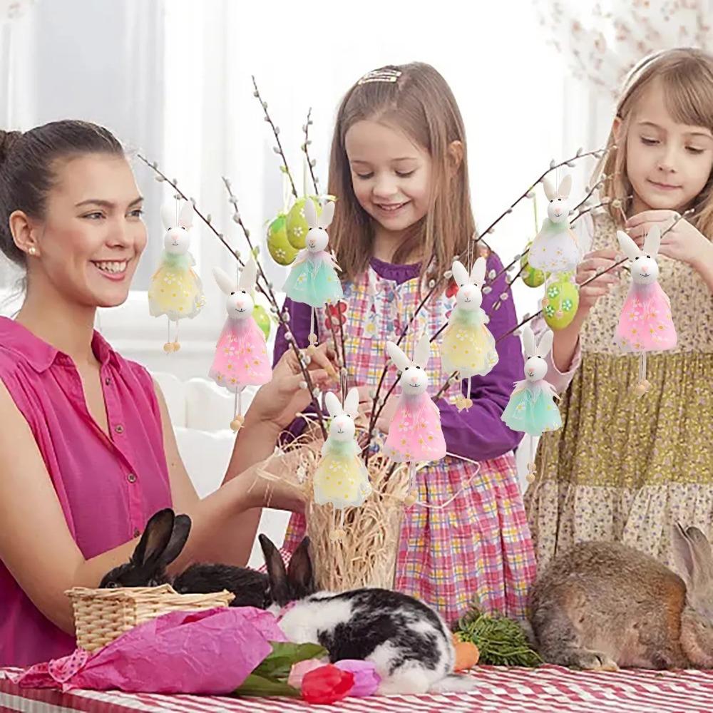 

Кукла-кролик ручной работы, плюшевая подвеска, украшение на Пасху, сувениры для вечеринки жёлтый