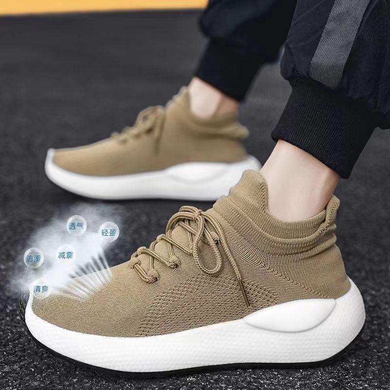 Men's Running Shoes Fashion Sneakers Lightweight Breathable Flying Knitting Lace Up Mesh Athletic Walking Shoes Workout Casual Sports Shoes for Men