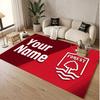Benutzerdefinierter Teppich Nottingham Forest Muster Druck Name Text Weicher Rutschfester Boden Teppich für Heim Innen Dekoration