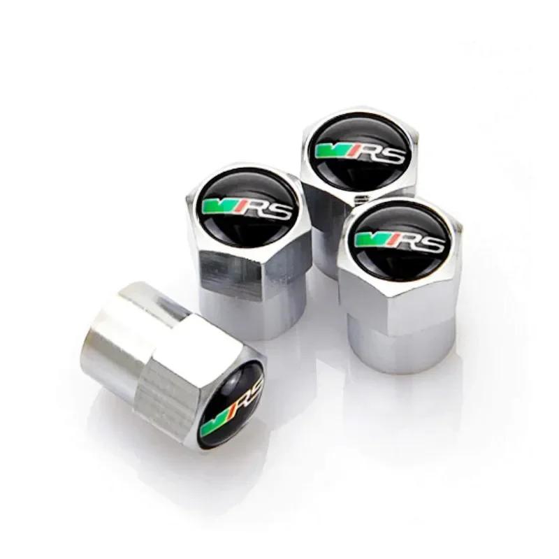 4pcs Car Tyre Wheel Stem Air Valve Caps for Skoda Octavia A7 Superb 2 Fabia Rapid Yeti Kodiaq Kamiq Metal Tire Cover Accessories