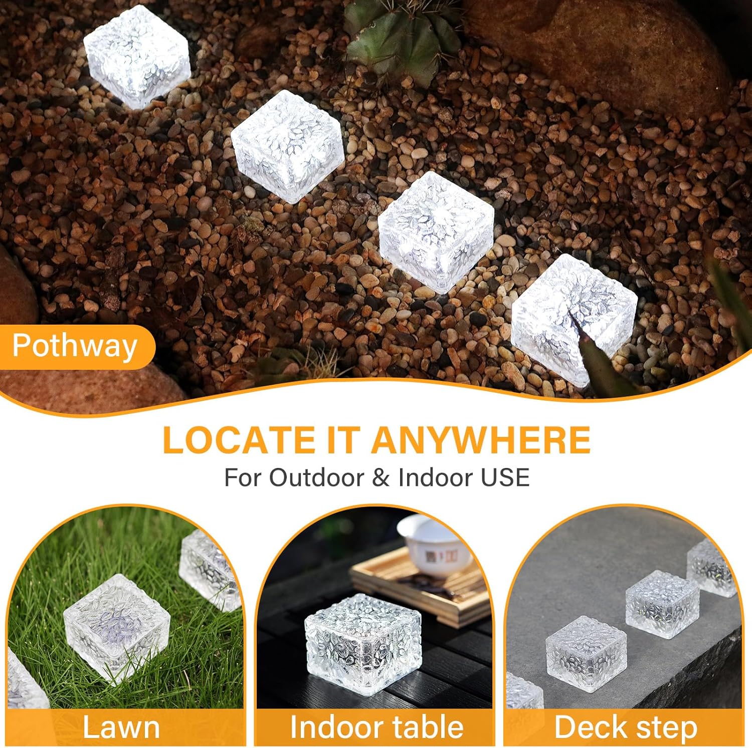 

Solar Brick Lights - Outdoor Waterproof Patio & Garden Decor (6 Packs for Patio, Yard, Walkway, Pathway) 3 packs теплый белый
