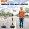 Adjustable Traffic Delineator Post Cones, 4 Pack, Traffic Safety Delineator Barrier with Fillable Base 8FT Chain, for Traffic Control Warning Parking