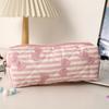 New Bowknot Floral Print Pen Bag Large Capacity Portable Storage Bag Multifunctional Stationery Bag School Office