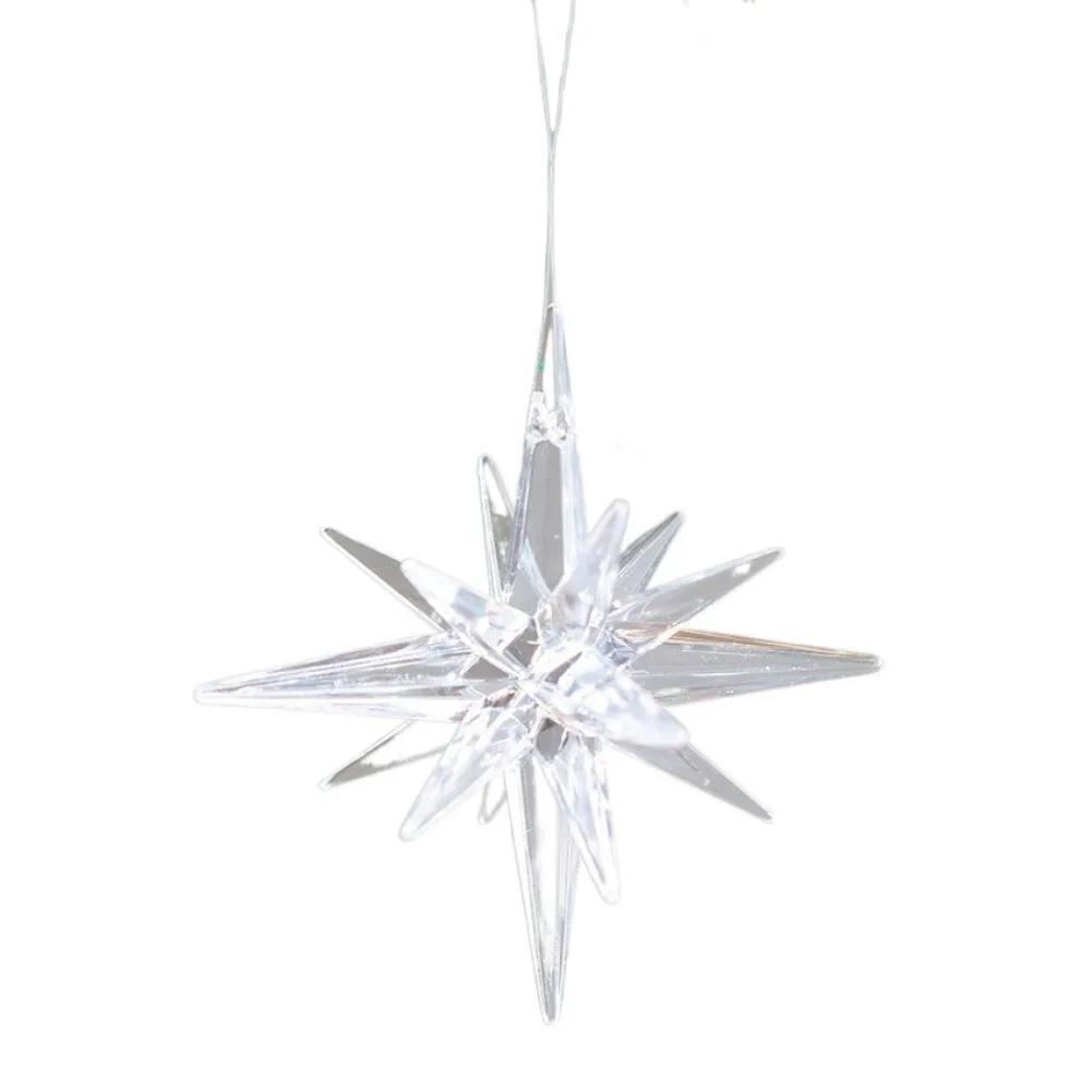 Transparenter Stern zum Aufhängen am Weihnachtsbaum Weihnachtsstern-Anhänger Explodierender weißer Stern Neujahrssterne Weihnachtsdekorationen