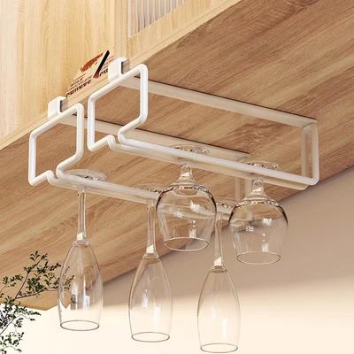Weinglas-Hängehalter, Metall-Becher-Lagerregal, kein Bohren, Bar, Weinbecher-Regal, Küchenschrank, Unter-Organizer