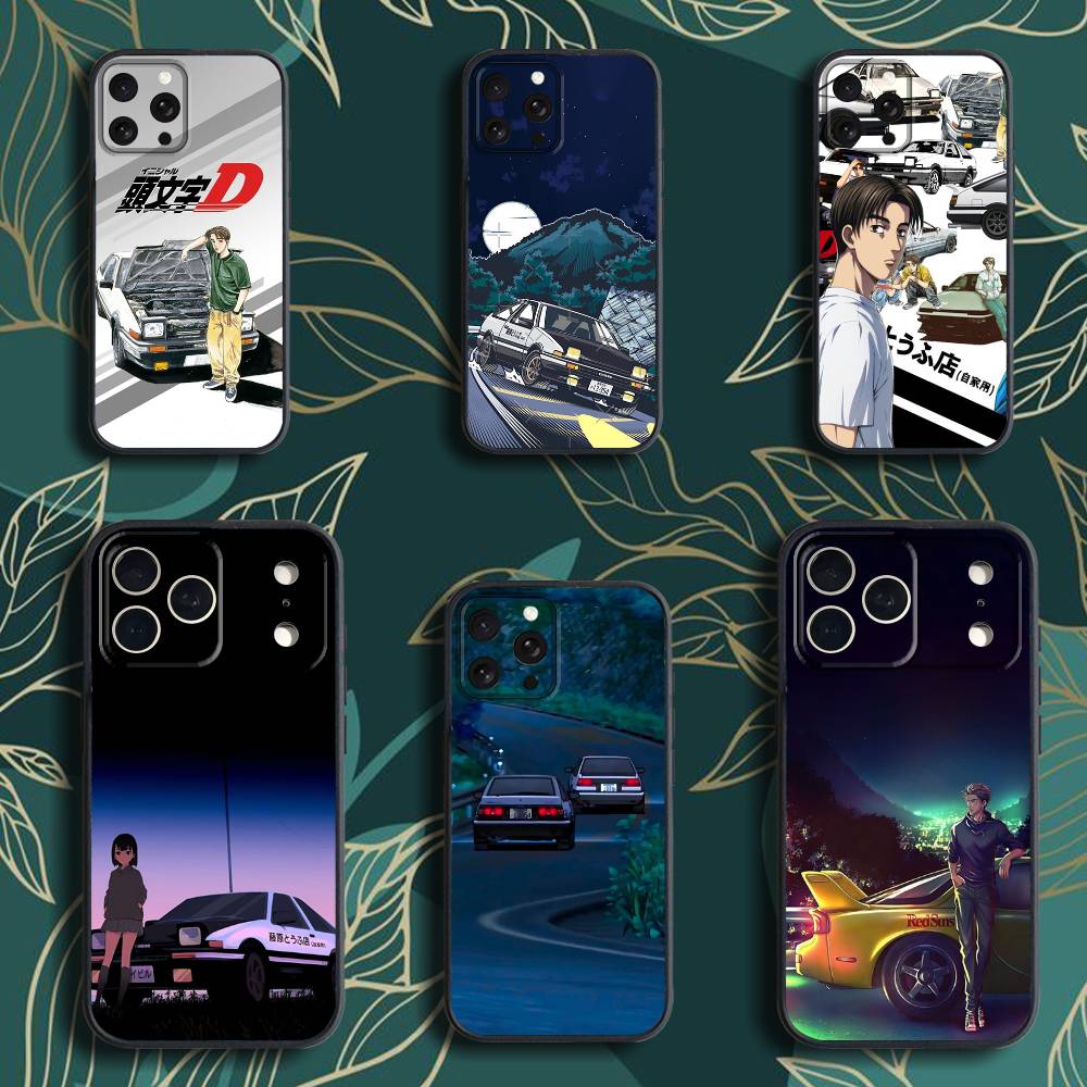 I-Initials D Anime Phone Case For iPhone 17,16,15,14,13,12,Pro,Max,Plus,E,SE4,Air,Mini Black Soft Box