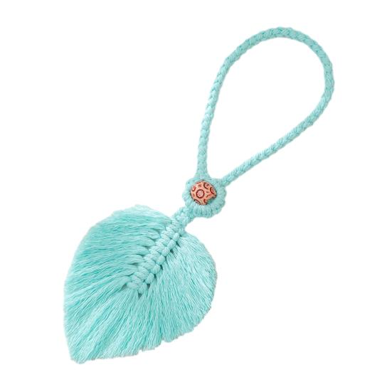 No Drill Curtain Holder Braided Leaf Tieback Boho Cotton Rope Holder
