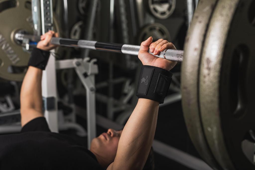 Handgelenkbandagen Stark Überwacht von Power Tube NAOTO Effektiver Handgelenkschutz für Bankdrücken Hergestellt von Powerliftern P.L.College - - - (Schwarz) -