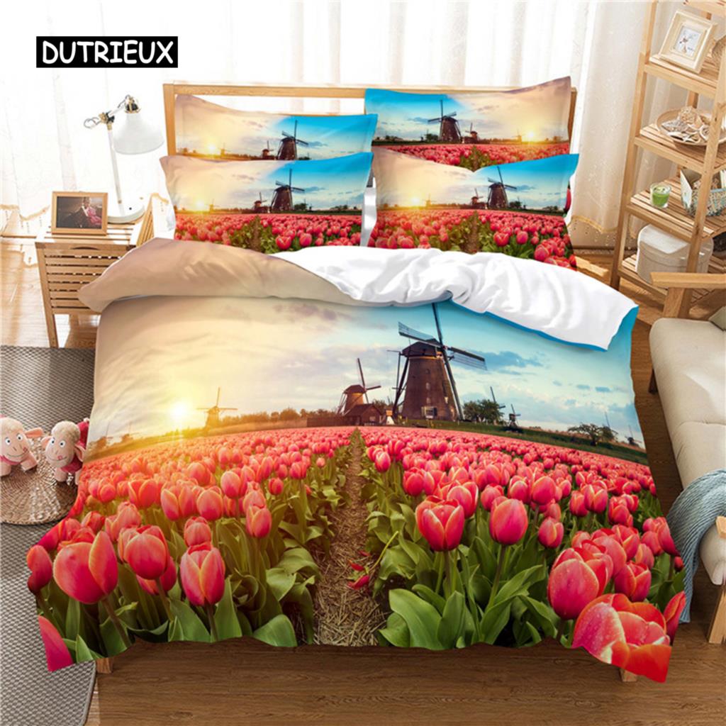 Beautiful  Flower Bedding Set Duvet Cover Set 3d Bedding Digital Printing Bed Linen Queen Size Bedding Set Fashion Designs