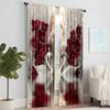 Set Of 2 Digital Printed Window Curtain Swan Flower Pattern Drapes Bedroom Living Room Home Decor Design Curtains Made Polyester Treatment