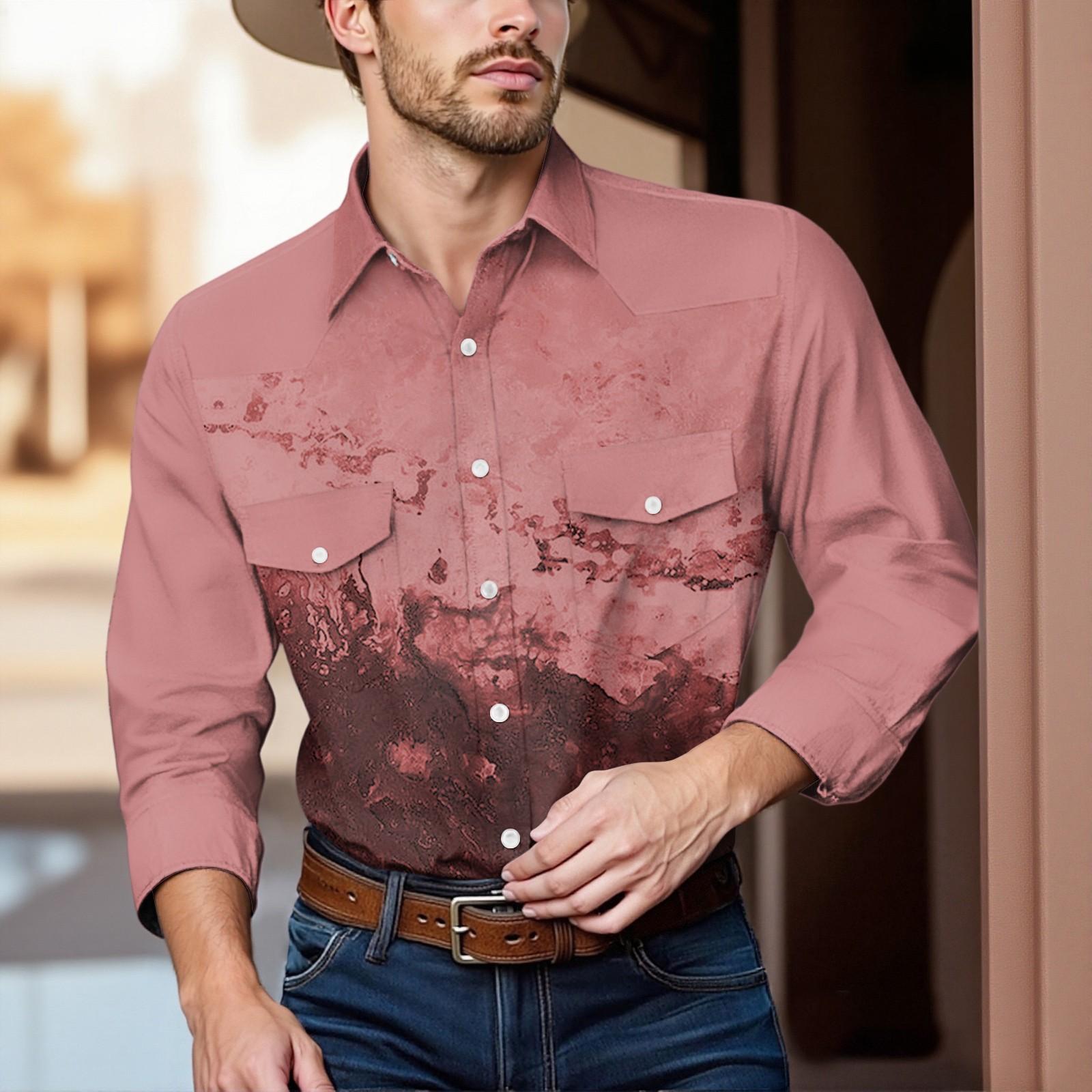 

Мужской модный топ кэжуал с короткими рукавами, лацканами и длиной до плеч XL красный