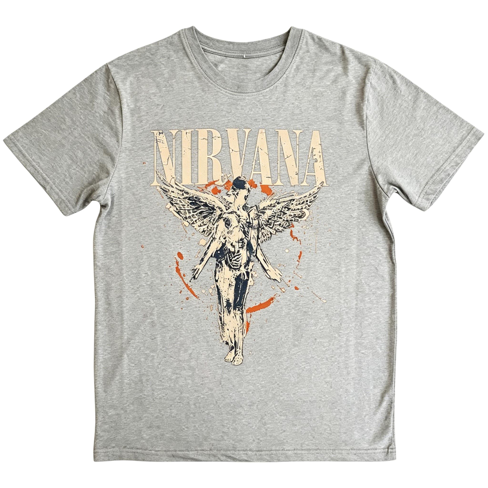 Vintage T-shirt Zomer Nirvana Rockband heren T-shirt katoen unisex mode korte mouwen Los comfortabel comfortabel shirt L