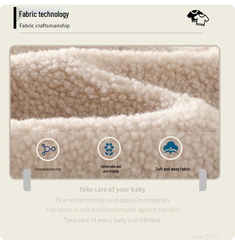 Przytulny zestaw dla niemowląt i małych dzieci z wełny jagnięcej: Modny Dwuczęściowy Zestaw z Podszewką z Polaru na Jesień/Zimę