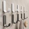 5 Pcs Strong Adhesive Wall Organizer Hook J-hook Design Waterproof Adhesive Towel Holder Rack Multi-purpose Hanging Hook