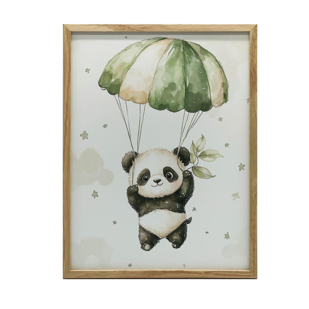 Plakat Panda Na Spadochronie - Bezkresne Niebo Plakat Panda Na Spadochronie - Bezkresne Niebo, 70X100 Cm, Rama Drewniana Ciemny Brąz, Papier Matowy 23