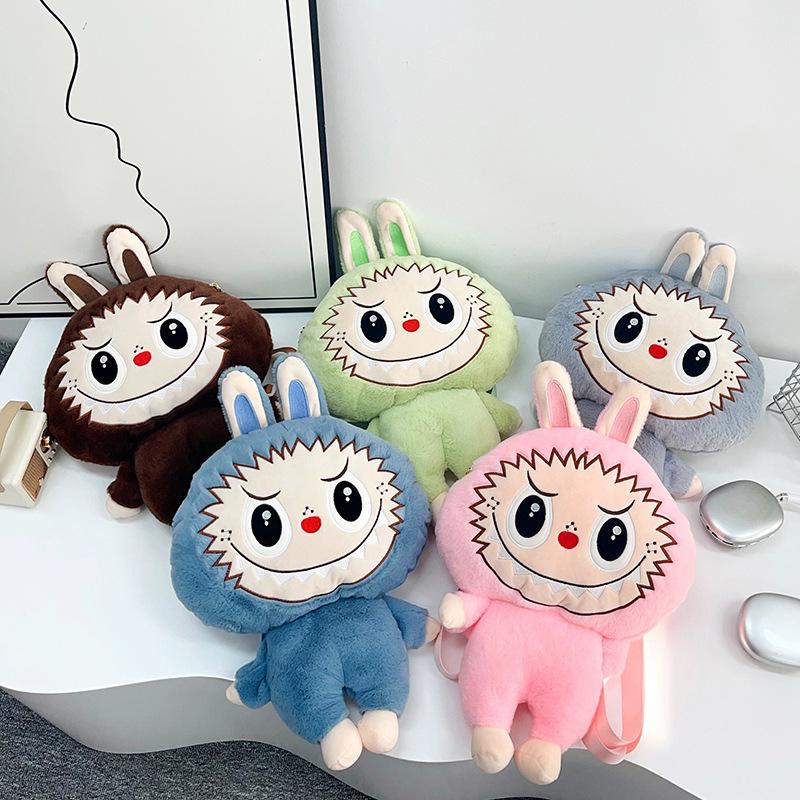 Plush Girl Fluffy Backpack With Cotton Interior And Adjustable Straps