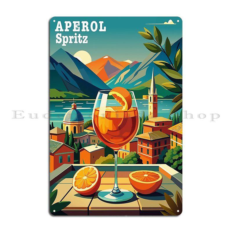 Aperol Spritz Poster Metal Plaque Poster Cinema Customize Cinema Printing Kitchen Tin Sign Poster 20x30cm