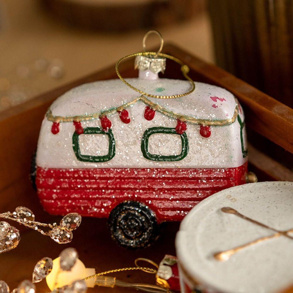PVC Christmas Tree Decoration Painted Christmas  Pendant Car House Snowman Wreath Pendant  Party