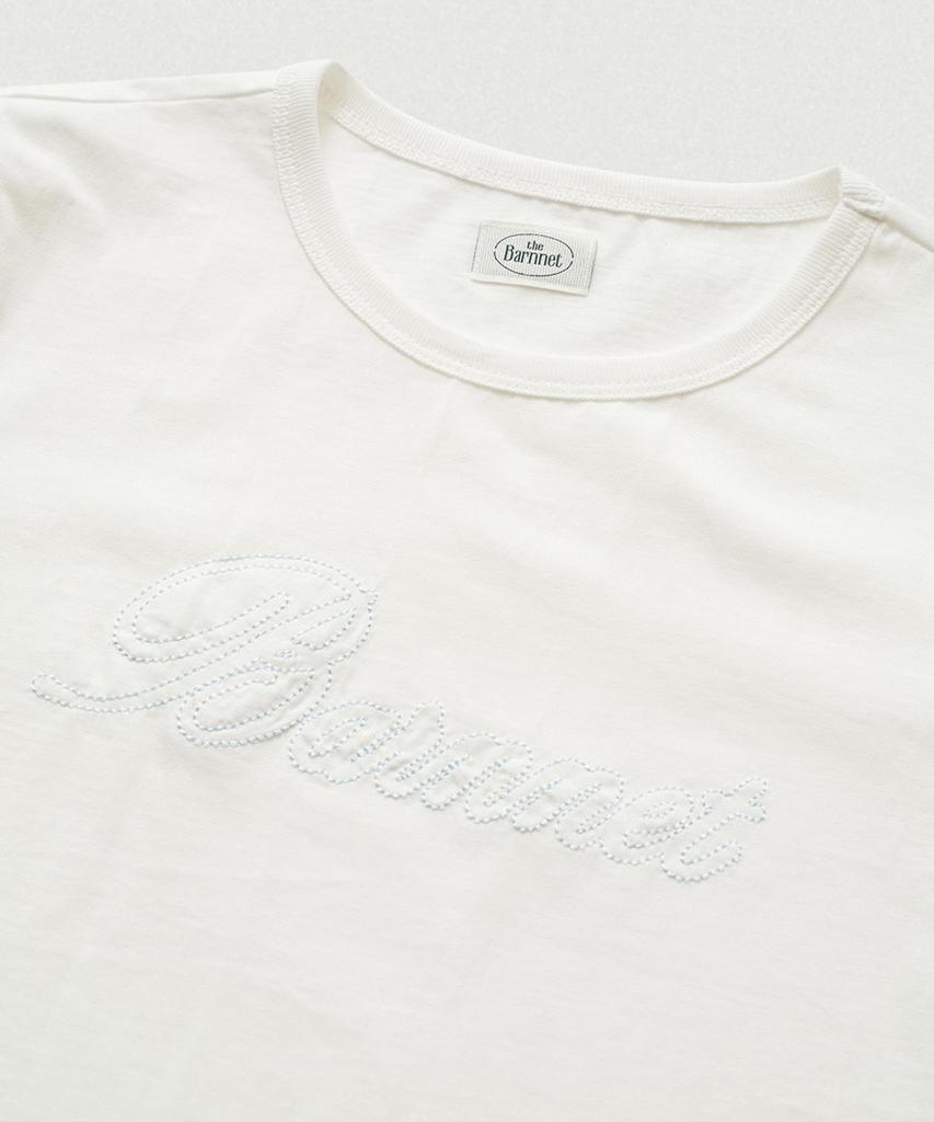 Deobanes Diana Chain Stitch Logo T-Shirt_White