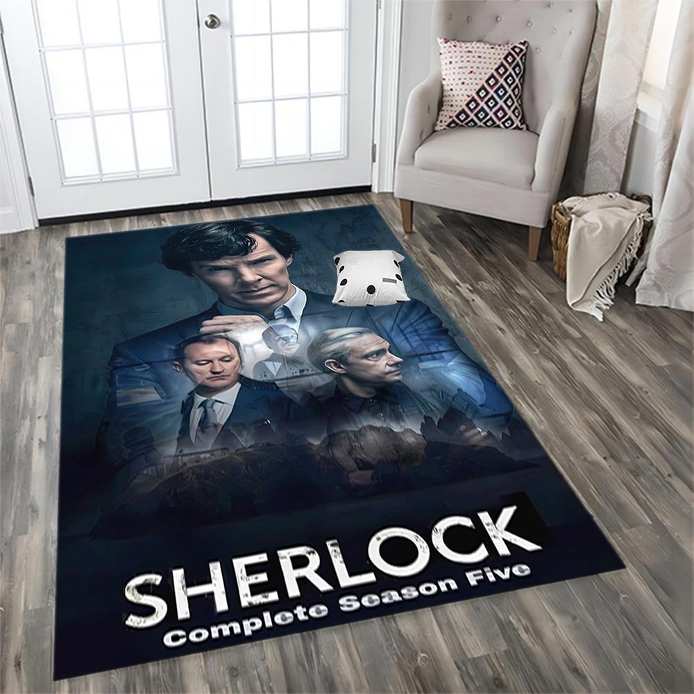 Sherlock Modern Detective Drama Rug for Living Rooms, Bedrooms, Home Décor, and As Gifts.