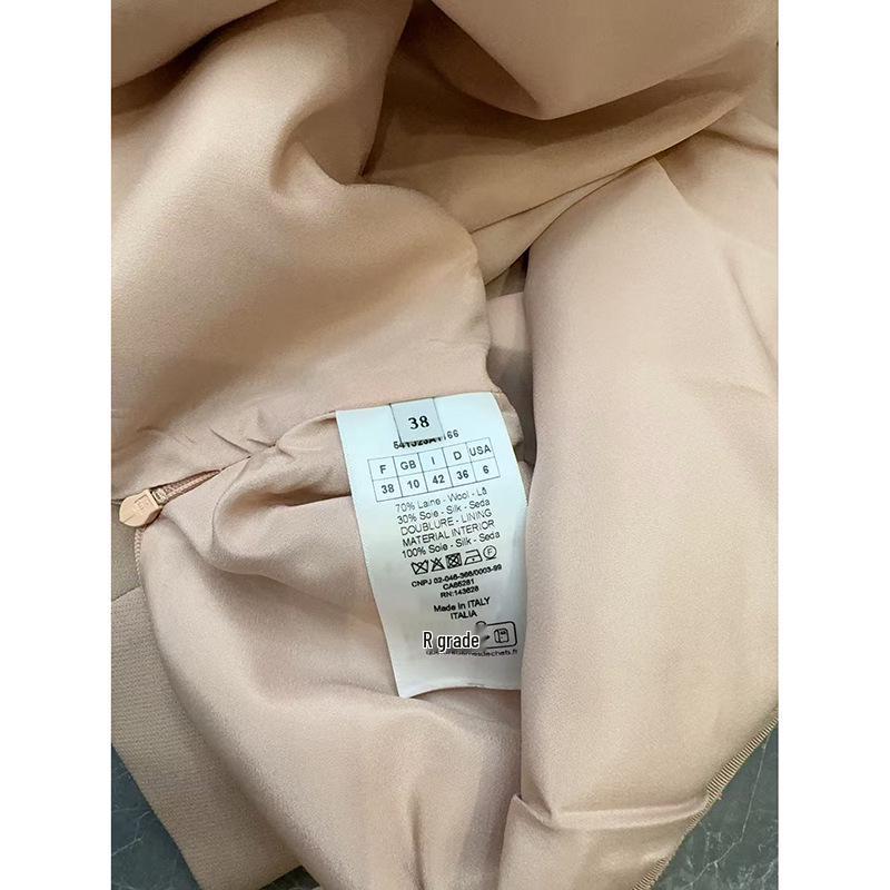 2025 Women's Pink Wool Silk Blend Short Skirt