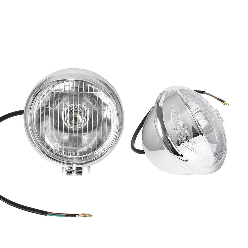 1 Pair Chrome Universal Motorcycle Fog Lights Headlight Lamp DC12V For Harley Touring Sportster XL 883 1200 72 48 Dyna Softail