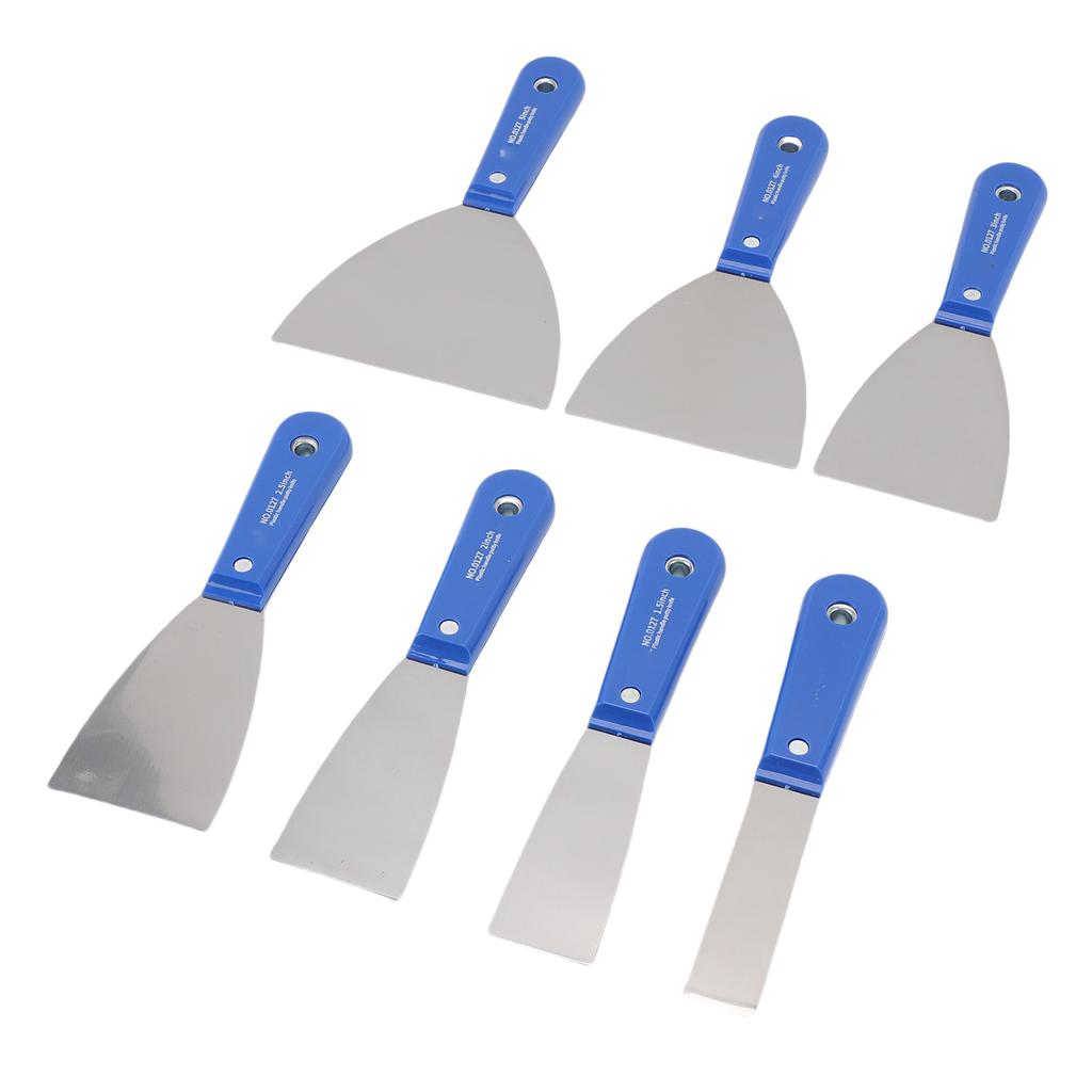 7PCS Putty Scrapers Carbon Steel Spatula Set with Storage Bag for Applying Plaster Repairing